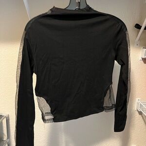 Commense Black Sheer Sleeve Bodysuit